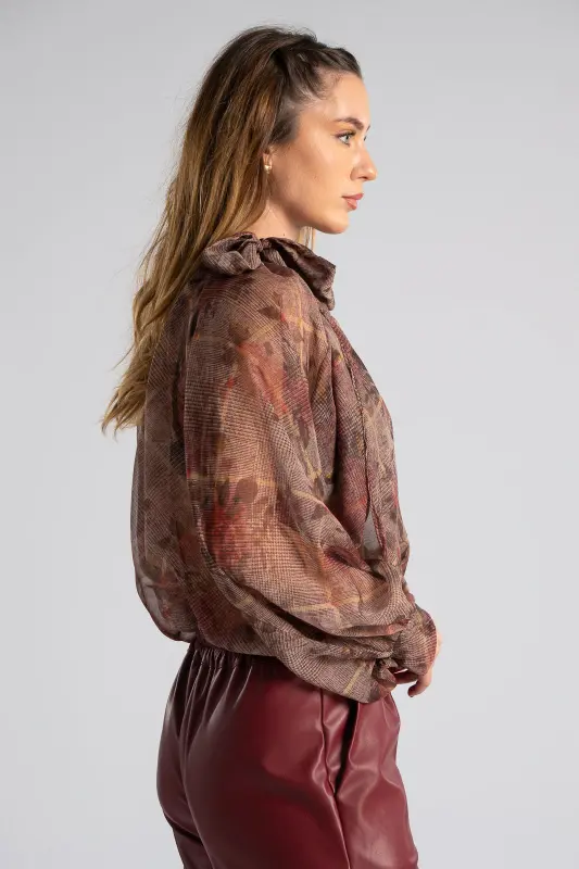 Μπλούζα Εμπριμέ Floral Δέσιμο