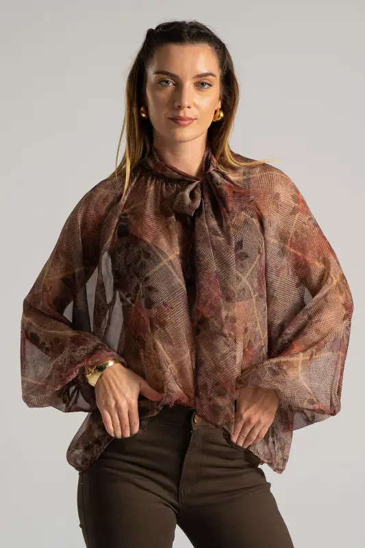 Μπλούζα Εμπριμέ Floral Δέσιμο