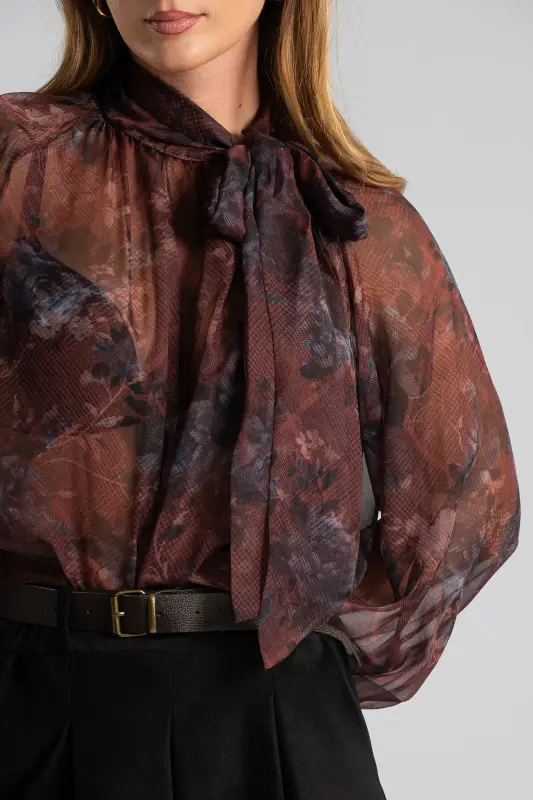 Μπλούζα Εμπριμέ Floral Δέσιμο