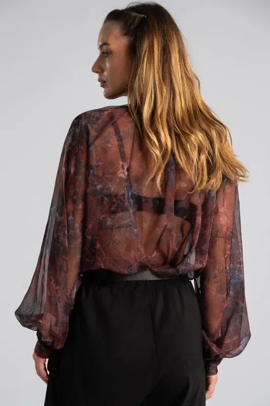 Μπλούζα Εμπριμέ Floral Δέσιμο