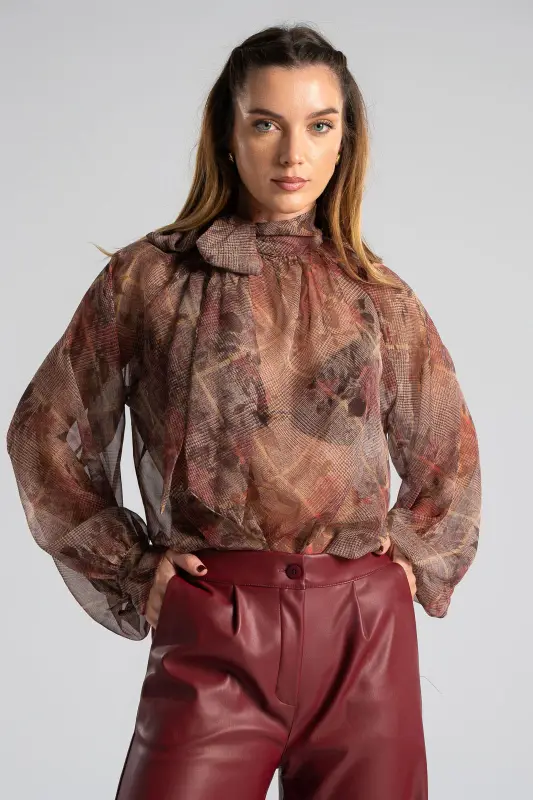 Μπλούζα Εμπριμέ Floral Δέσιμο