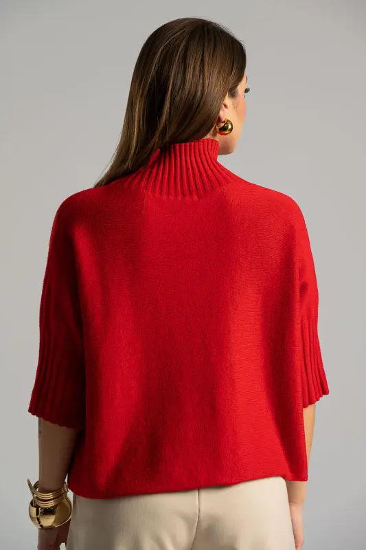 Blouse Bold Ribbed Sleeves