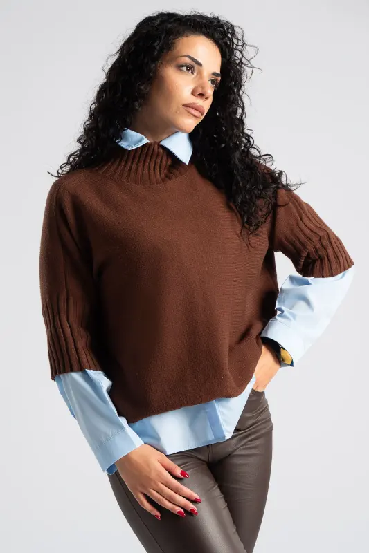 Μπλούζα Έντονα Rib Μανίκια