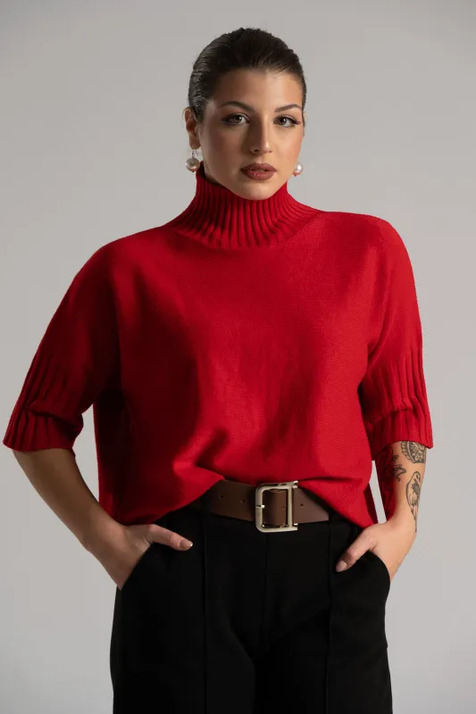 Μπλούζα Έντονα Rib Μανίκια