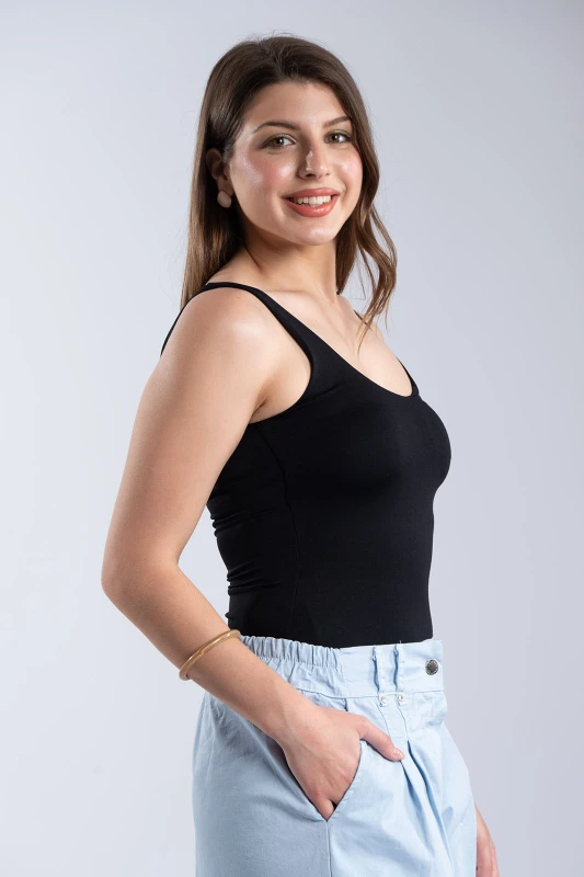 Basic Wide Strap Blouse 