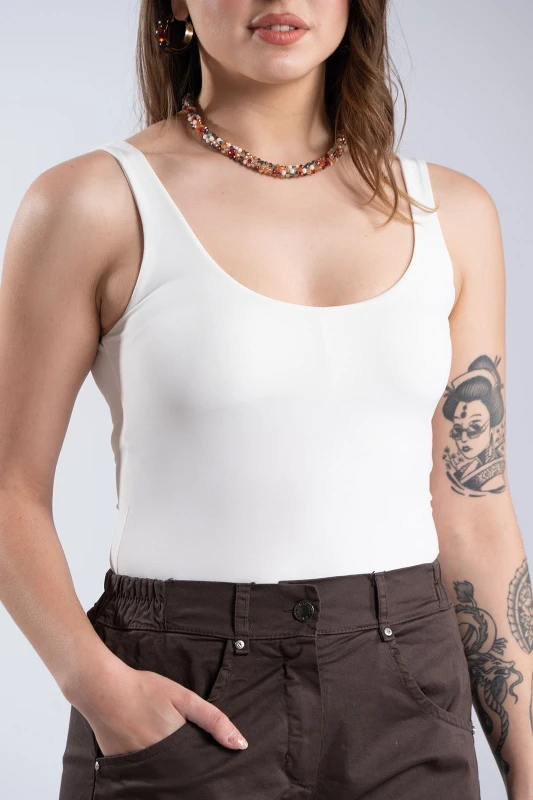 Basic Wide Strap Blouse 