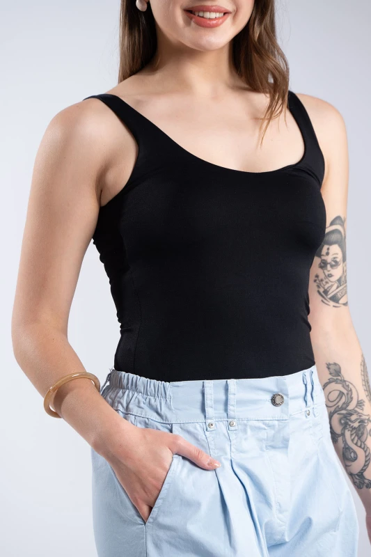 Basic Wide Strap Blouse 