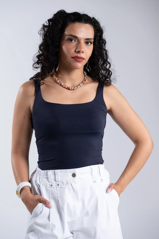 Basic Wide Strap Blouse 