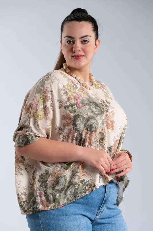 Floral Blouse Bow Back