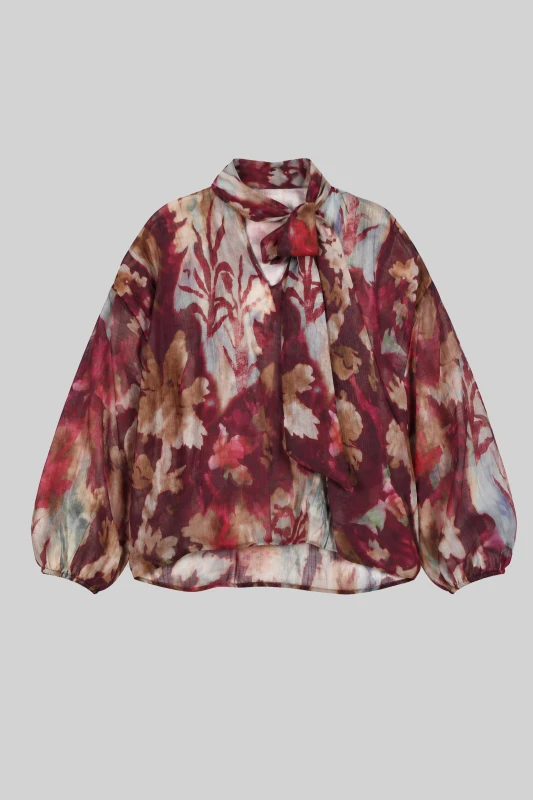Μπλούζα Floral Mε Φιόγκο