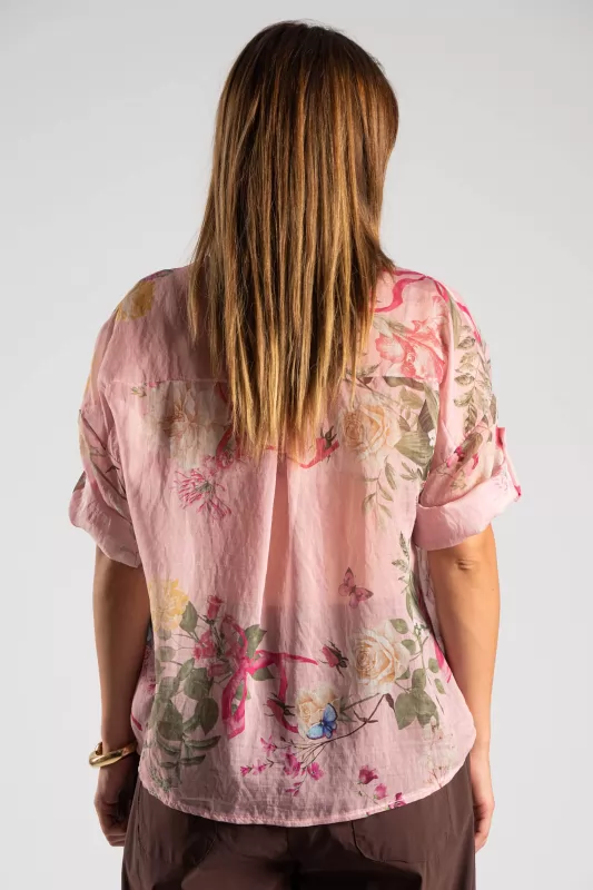 Μπλούζα Floral Πιέτες