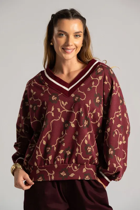 Μπλούζα Floral Rib Λεπτομέρειες