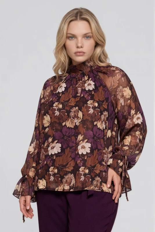 Blouse Floral Violet 