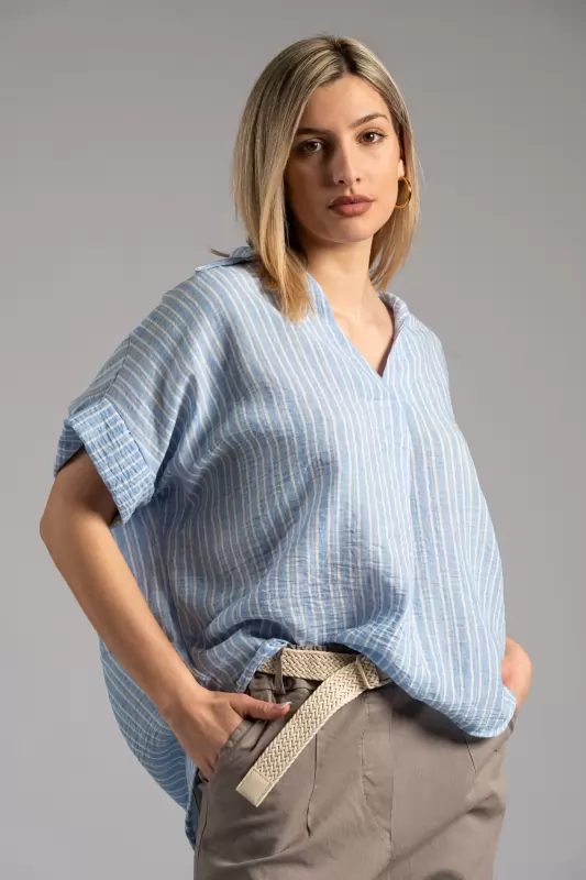 Blouse Collar Stripes