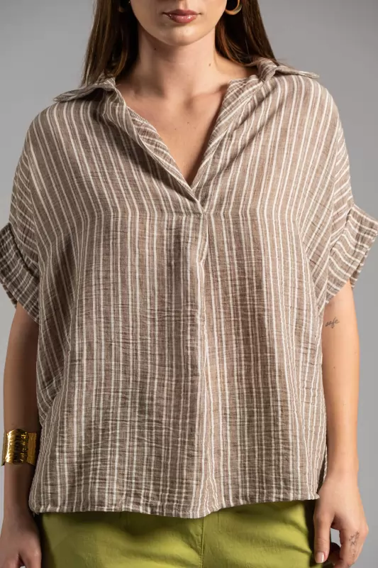Blouse Collar Stripes