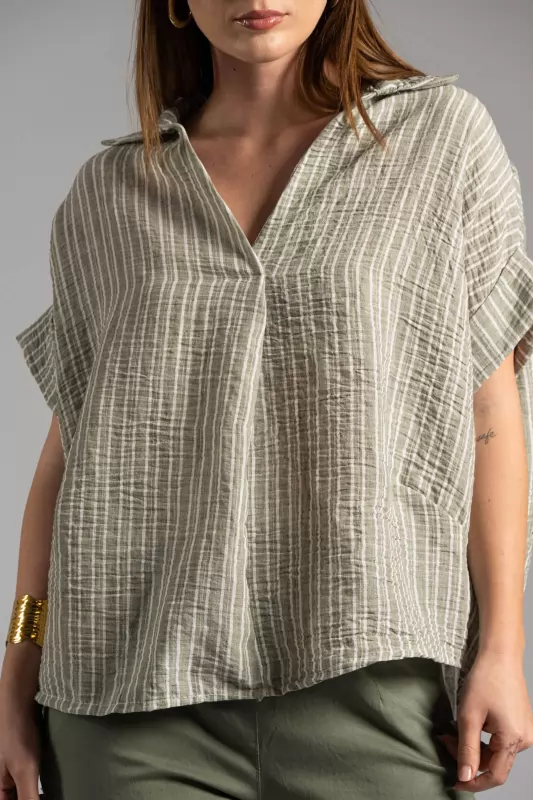 Blouse Collar Stripes
