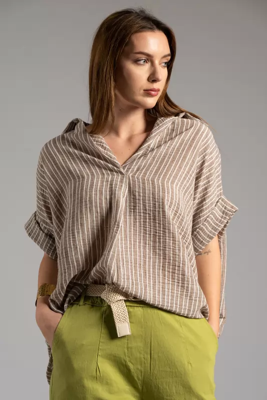 Blouse Collar Stripes
