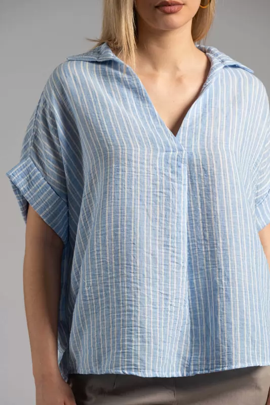 Blouse Collar Stripes