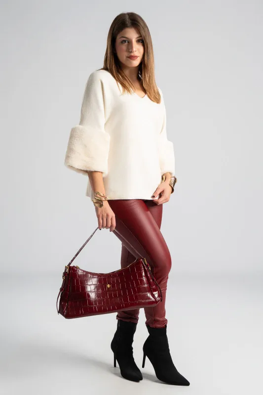 Μπλούζα Γούνινη Λεπτομέρεια Μανίκια