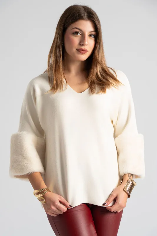 Μπλούζα Γούνινη Λεπτομέρεια Μανίκια