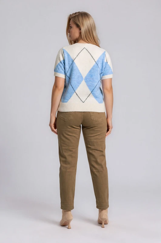 Blouse Argyle Short Sleeves