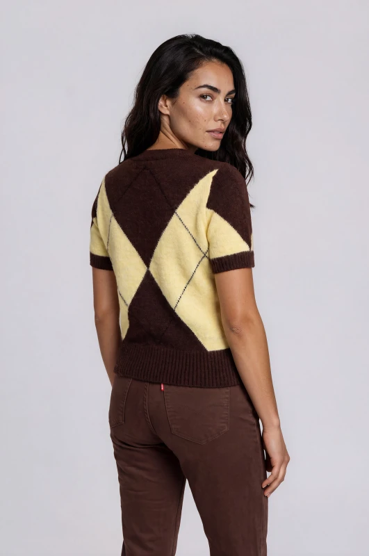 Blouse Argyle Short Sleeves