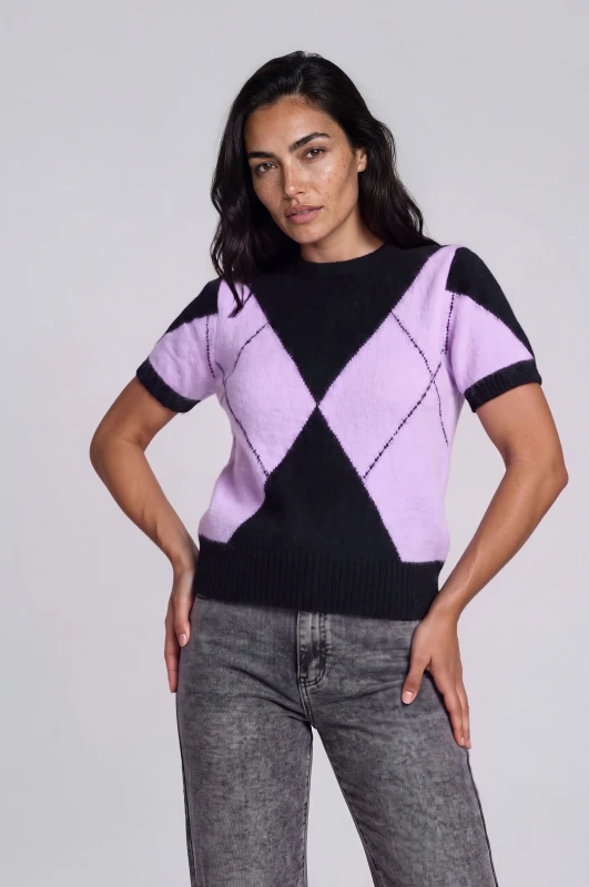 Blouse Argyle Short Sleeves