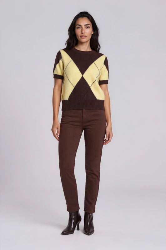 Blouse Argyle Short Sleeves