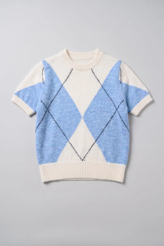 Blouse Argyle Short Sleeves
