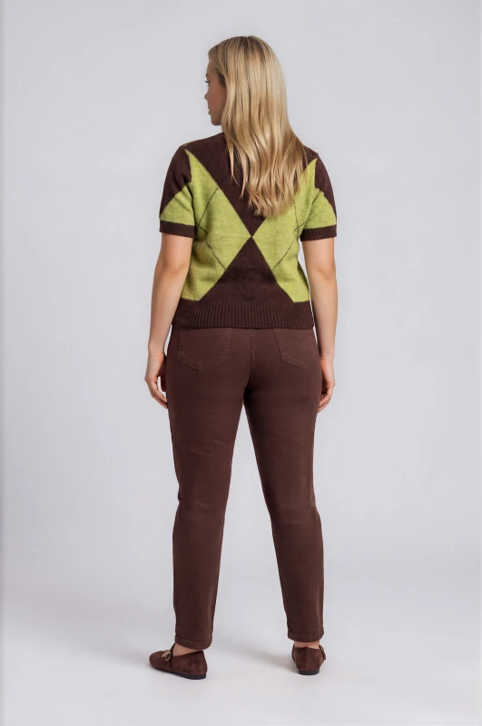 Blouse Argyle Short Sleeves