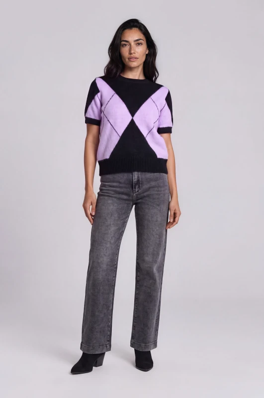 Blouse Argyle Short Sleeves