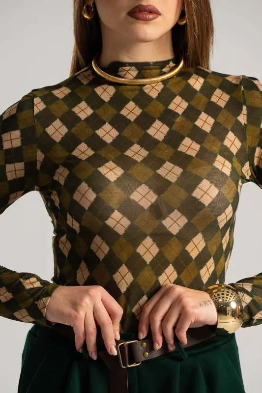 Μπλούζα Καρώ Μοτίβο