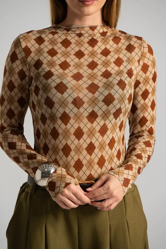 Μπλούζα Καρώ Μοτίβο