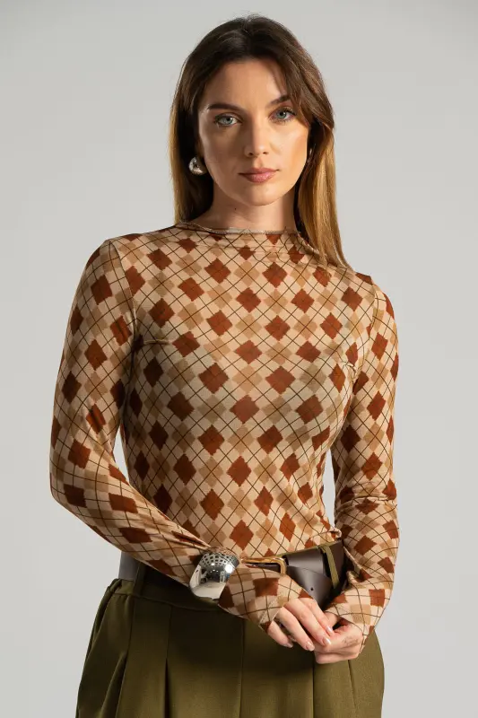 Μπλούζα Καρώ Μοτίβο