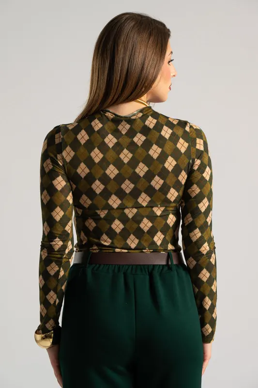 Μπλούζα Καρώ Μοτίβο