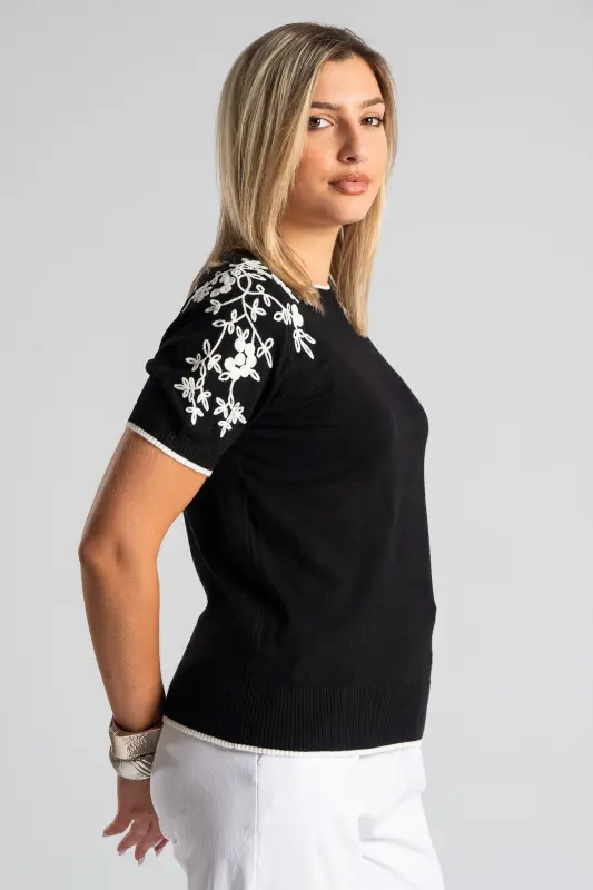 Blouse Short Sleeve Flowers