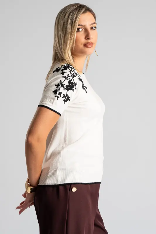 Blouse Short Sleeve Flowers