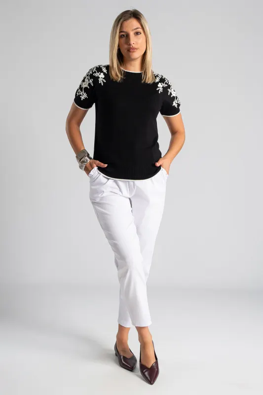 Blouse Short Sleeve Flowers