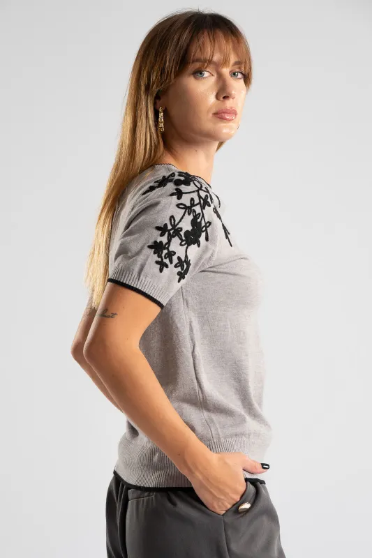 Blouse Short Sleeve Flowers