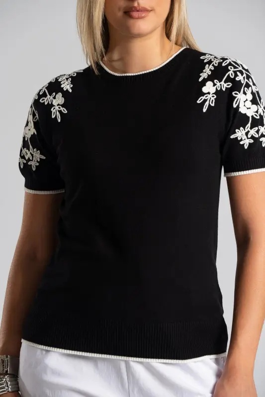 Blouse Short Sleeve Flowers