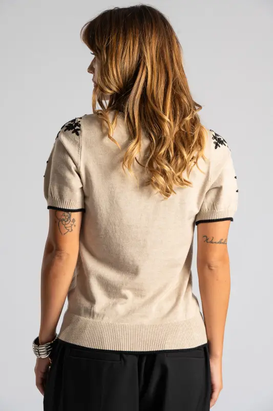 Blouse Short Sleeve Flowers