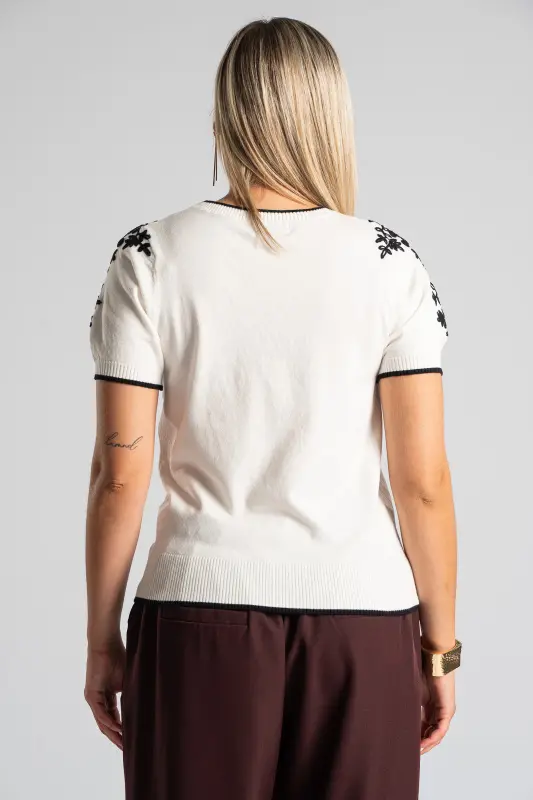 Blouse Short Sleeve Flowers