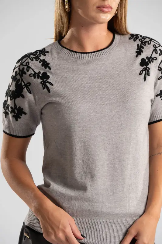 Blouse Short Sleeve Flowers