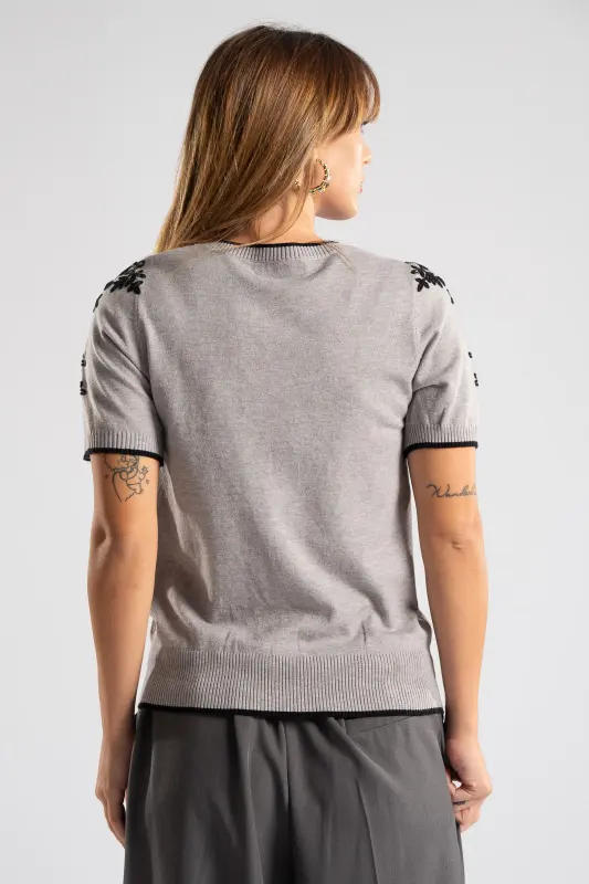 Blouse Short Sleeve Flowers