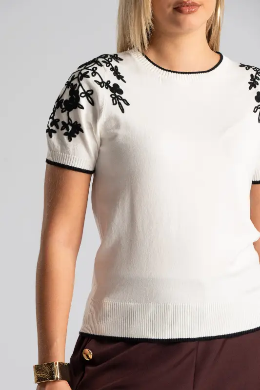 Blouse Short Sleeve Flowers