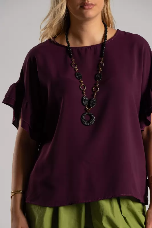 Blouse Short-sleeved Ruffles