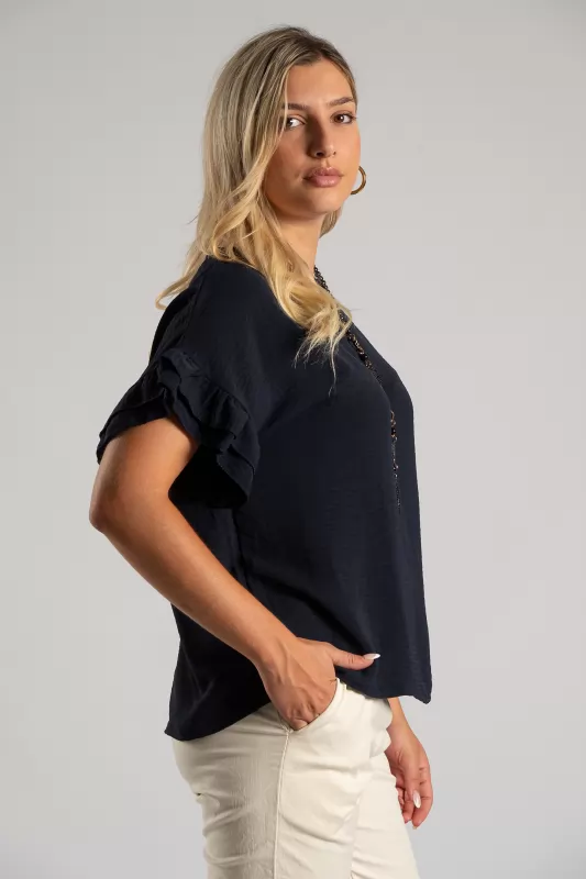 Blouse Short-sleeved Ruffles
