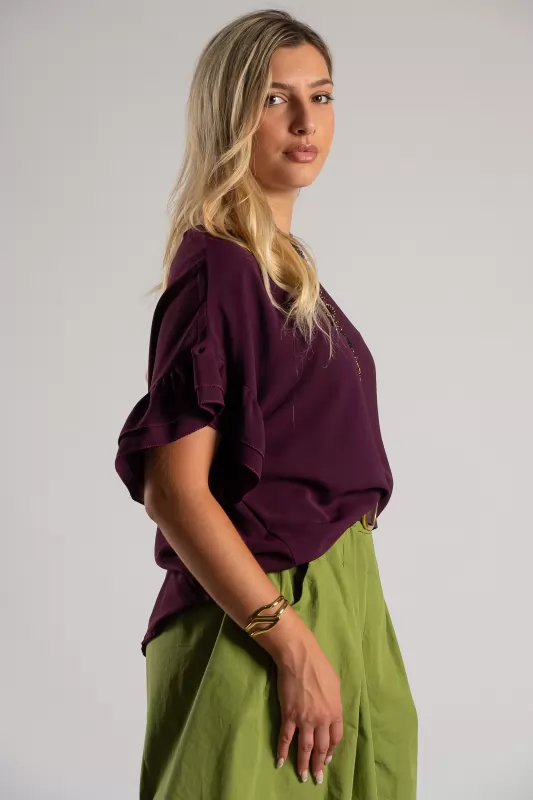 Blouse Short-sleeved Ruffles