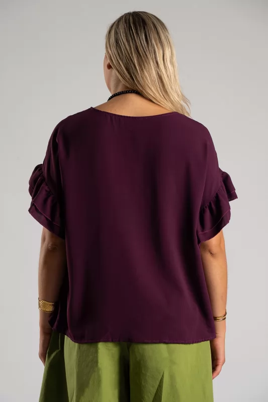 Blouse Short-sleeved Ruffles
