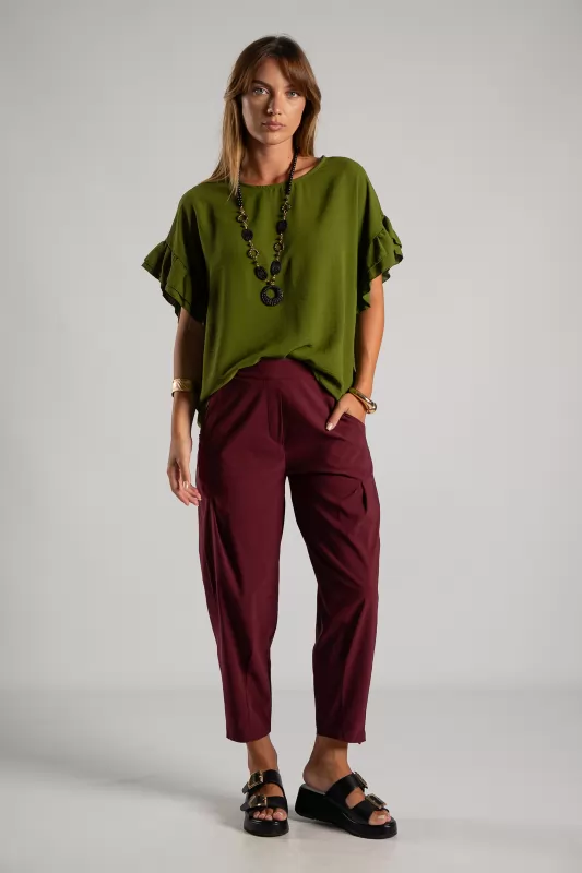 Blouse Short-sleeved Ruffles